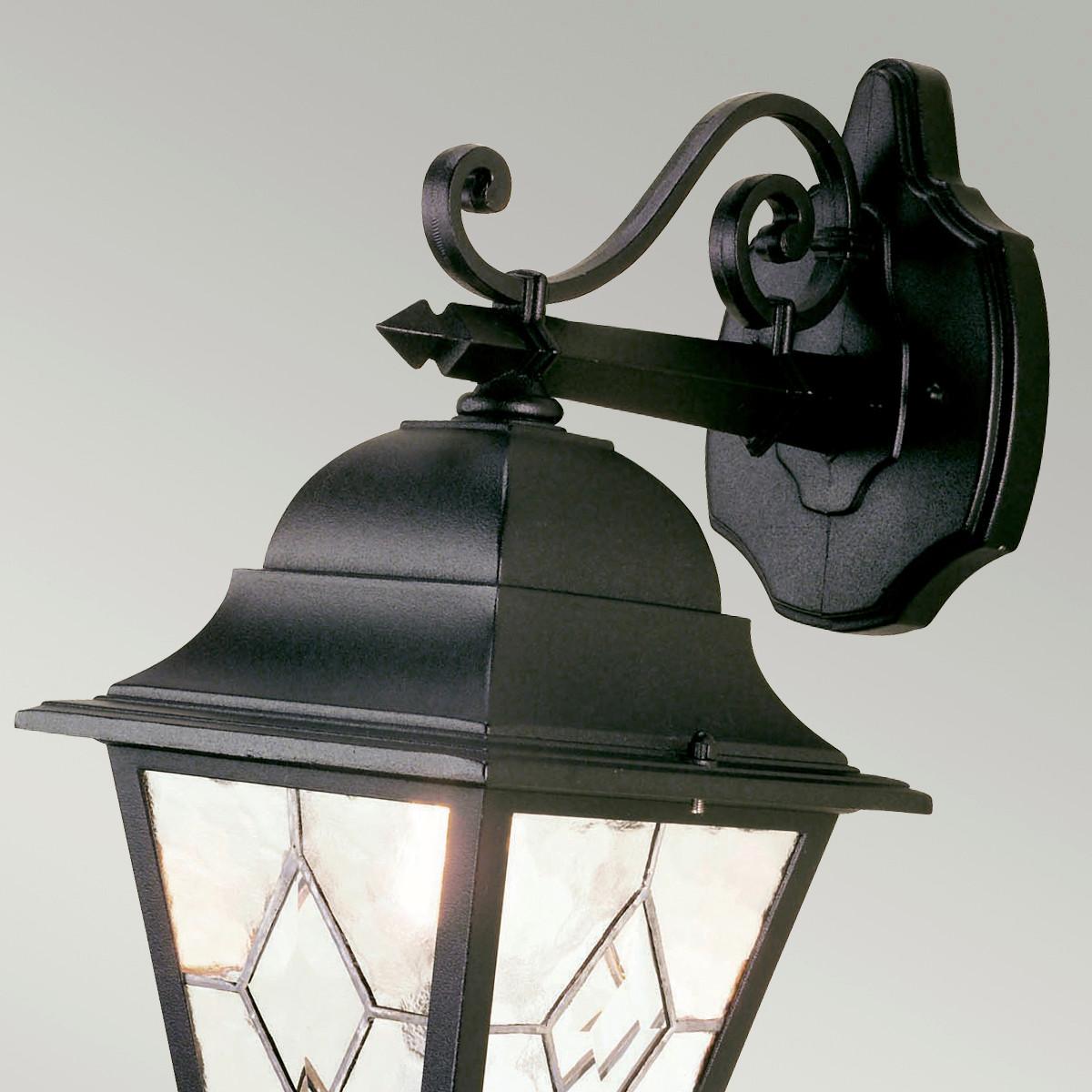 Außenleuchte 100 W Aluminium/Glas, Wandmontage - Schwarz, KONVENTIONELL, Glas/Metall (18.4/45/21.5cm) - Elstead Lighting
