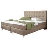 Boxspringbett Mit Topper 180x200 Köln Plus - Silberfarben/Cappuccino, KONVENTIONELL, Textil (180/115/210cm) - MID.YOU