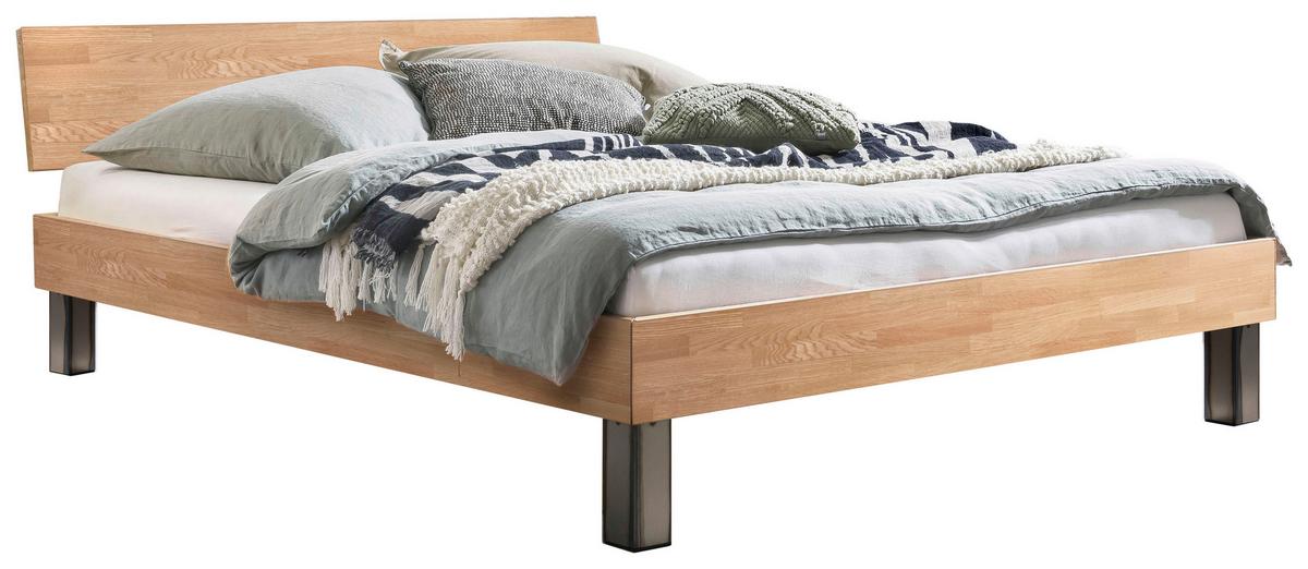 Bett Lodi Eiche Bianco 160x200 Cm - Eiche Bianco/Eichefarben, Natur, Holz (160/200cm) - Hasena