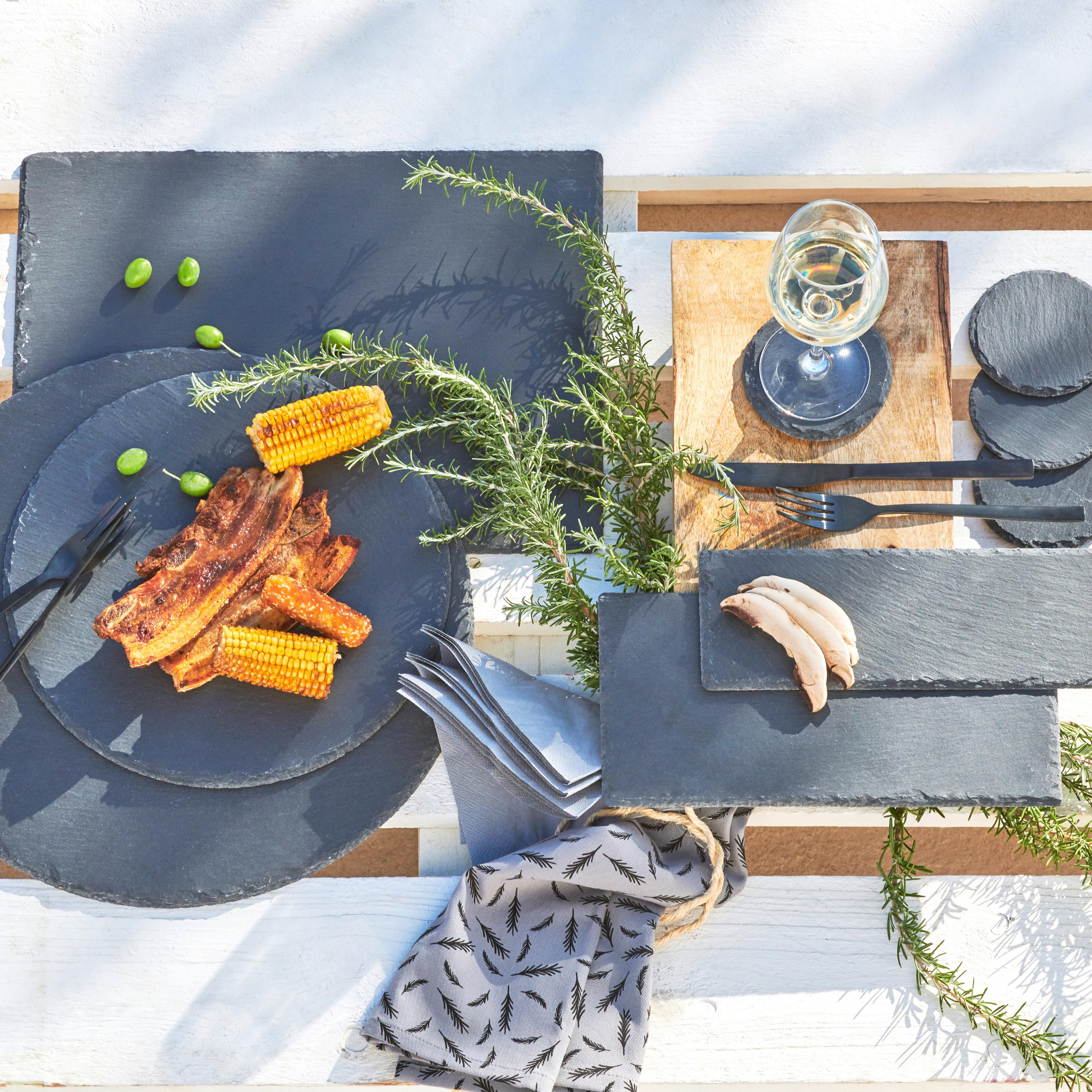 SERVÍROVACÍ PODNOS STONEY - S - černá, Moderní, plast/kámen (20/20/0,7cm) - Zandiara