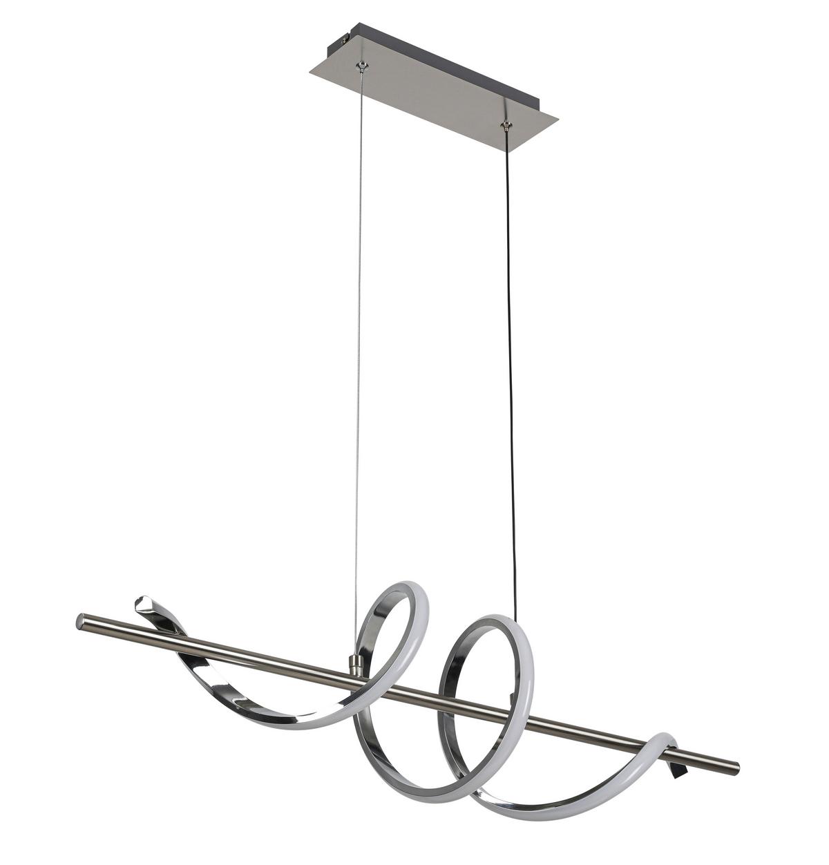 ZÁVĚSNÉ LED SVÍTIDLO LINA - barvy chromu/barvy niklu, Moderní, kov/plast (80/22/120cm) - Mömax