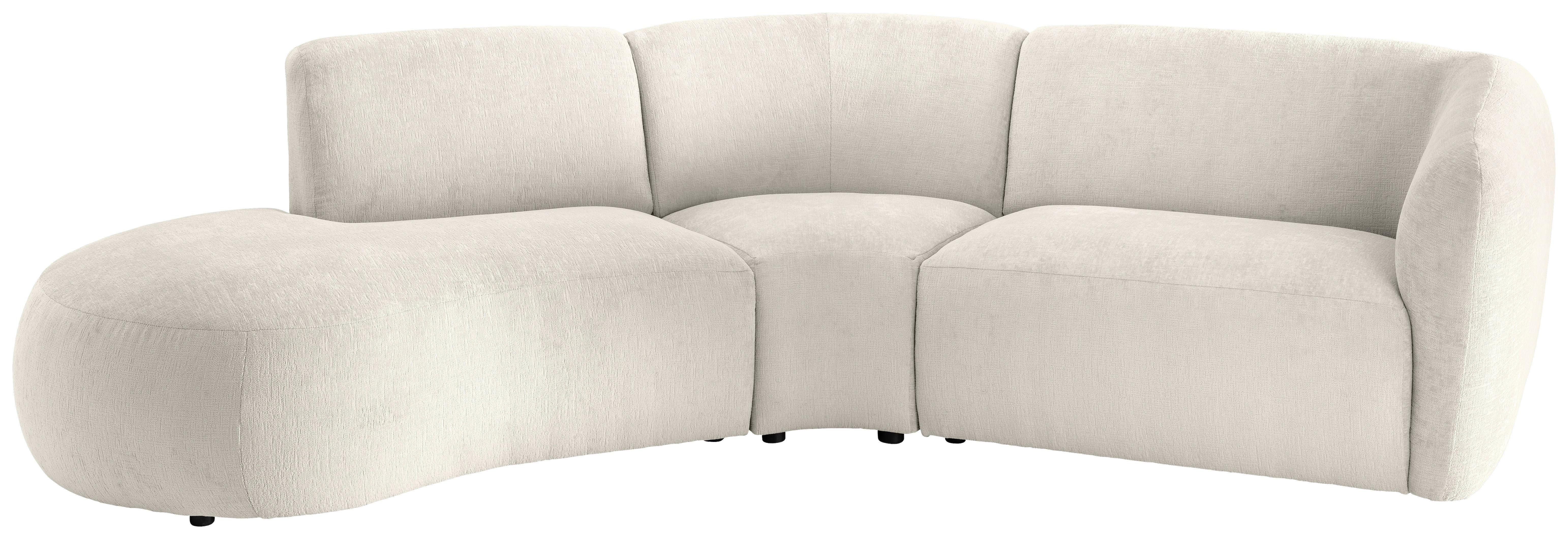 ECKSOFA Jesi, Weiß S: 182x276 cm - Schwarz/Weiß, MODERN, Textil (182/276cm) - Livetastic