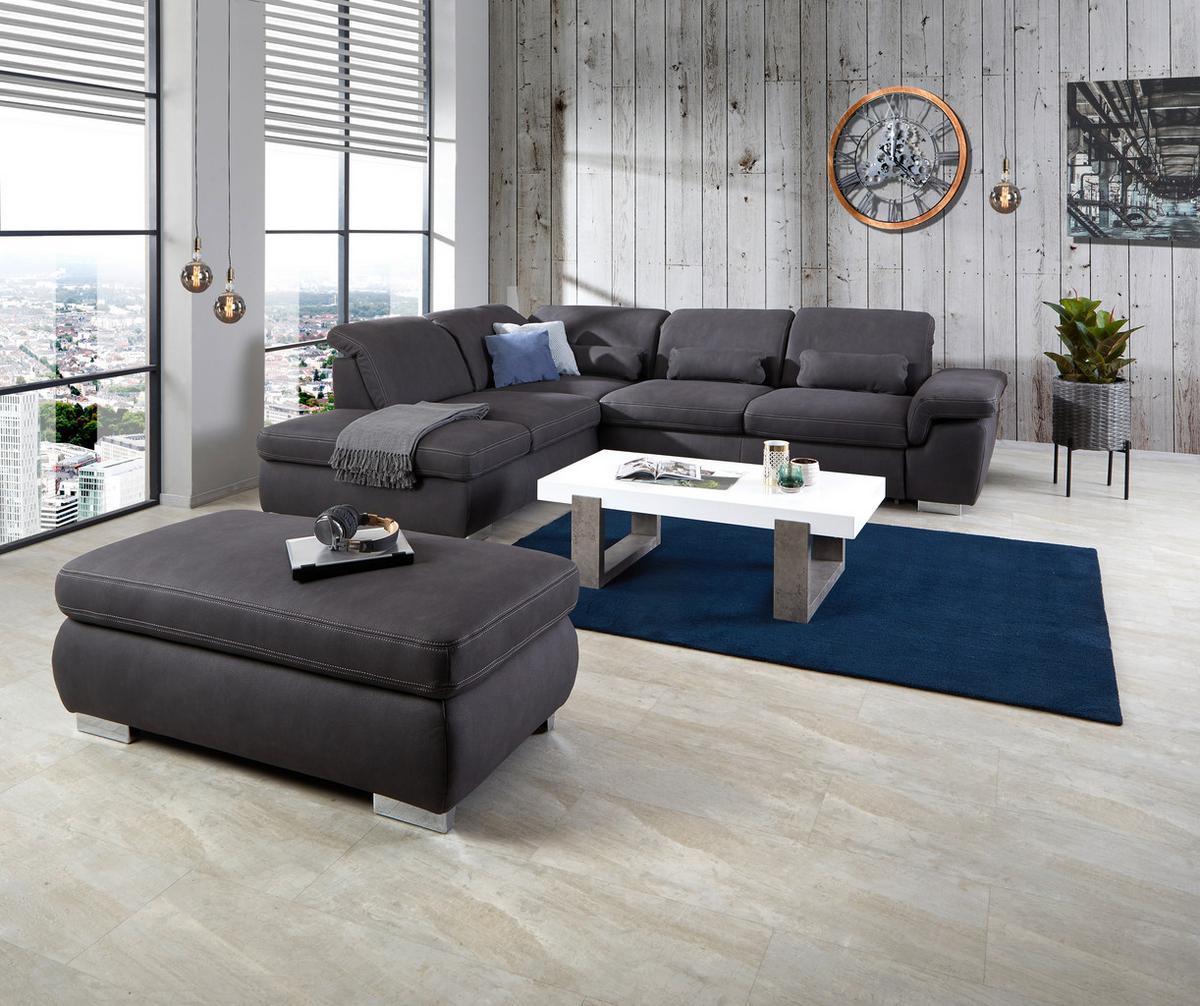 Ecksofa Mit Schlaffunktion & Bettkasten Anthrazit - Beige/Anthrazit, MODERN, Textil (260/320cm) - Luca Bessoni