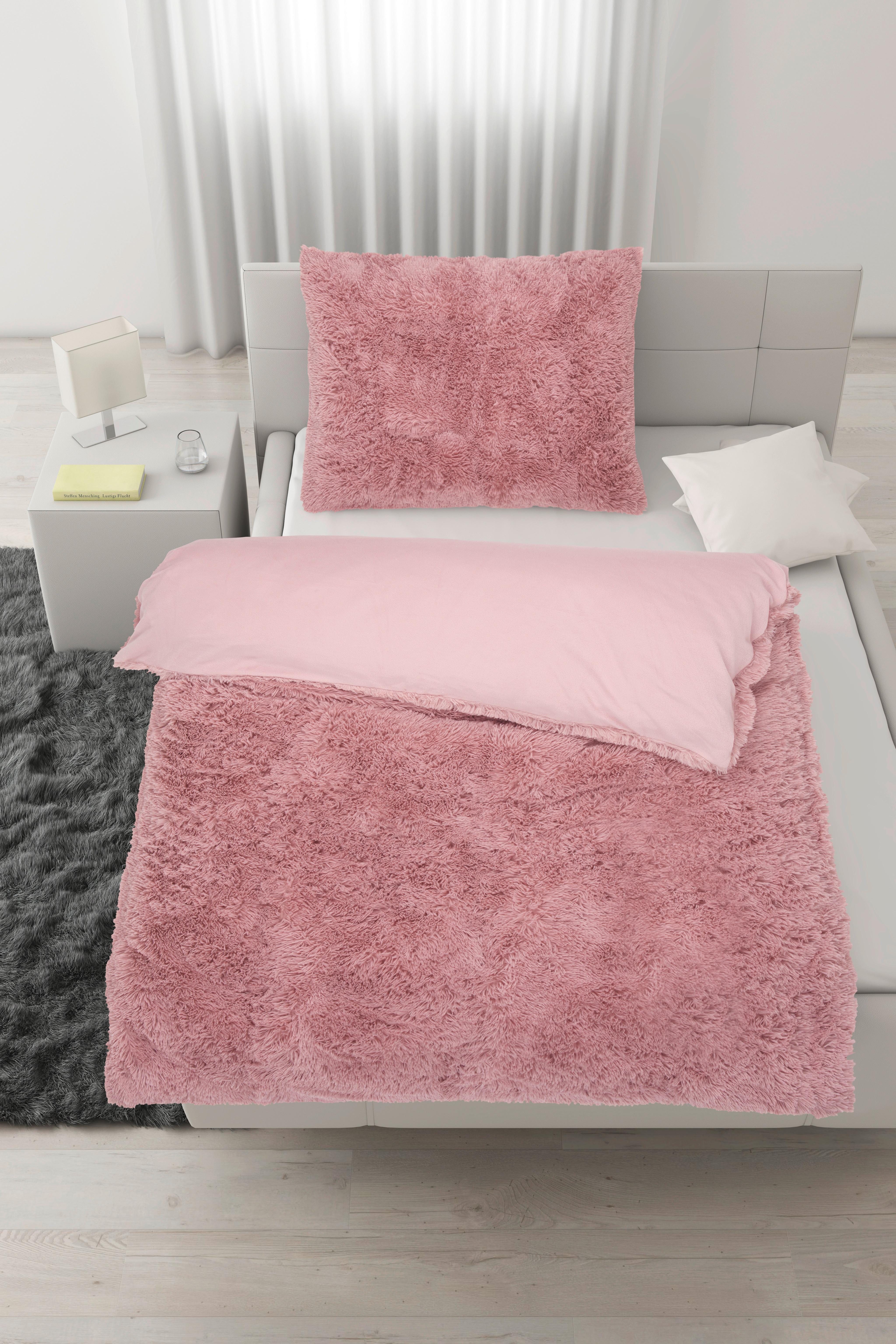 Posteľná Bielizeň Fluffy Wende, 70/90 140/200cm - ružová, textil (140/200cm) - Modern Living