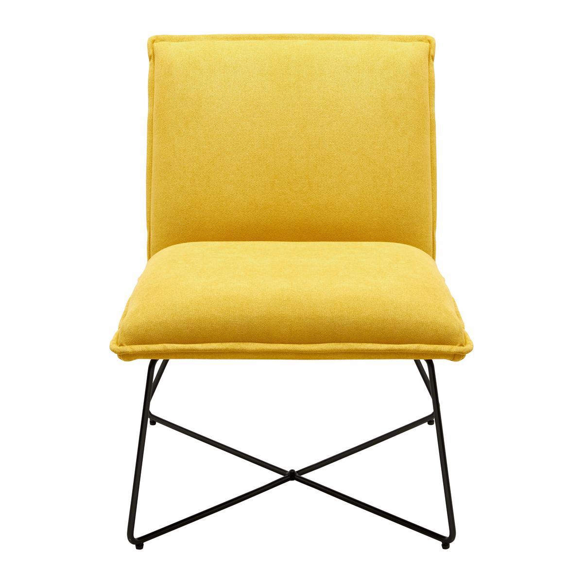 Křeslo FILIP žlutá - žlutá, Moderní, kov/dřevo (63cm) - Bessagi Home