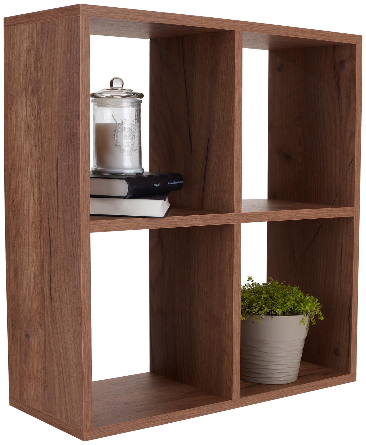 Wandregal Alex B: 60 cm Kraft Eiche Dekor 4 Fächer - Eichefarben, MODERN, Holz (60/60/18cm)