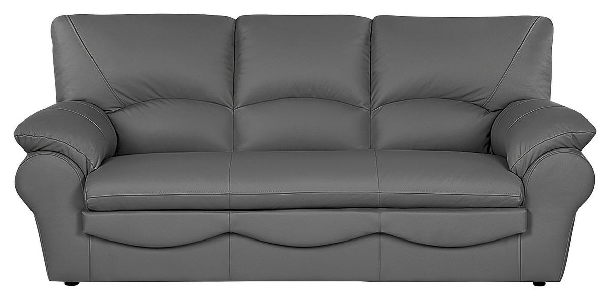 Schlafsofa Oslo, Anthrazit B: 205 Cm - Anthrazit/Schwarz, Design, Leder (205/92/85cm) - Livetastic