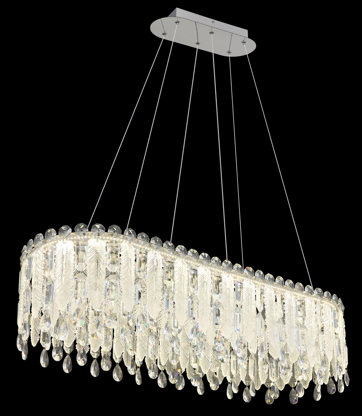 LED-Hängeleuchte inkl. Fernbedienung - Klar/Chromfarben, LIFESTYLE, Glas/Kunststoff (99/36/120cm) - Globo