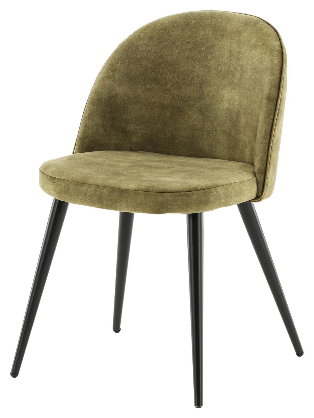 Stuhl-set Velvet Schwarz/grün B: 57 Cm - Schwarz/Grün, Design, Textil/Metall (57/76.5/50cm) - Livetastic