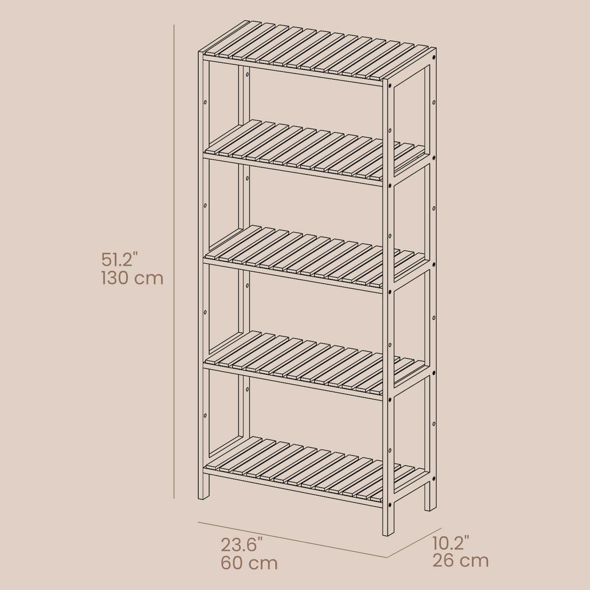 BADEZIMMERREGAL Naturfarben B: 60 cm - Naturfarben, Basics, Holz (60/130/26cm)