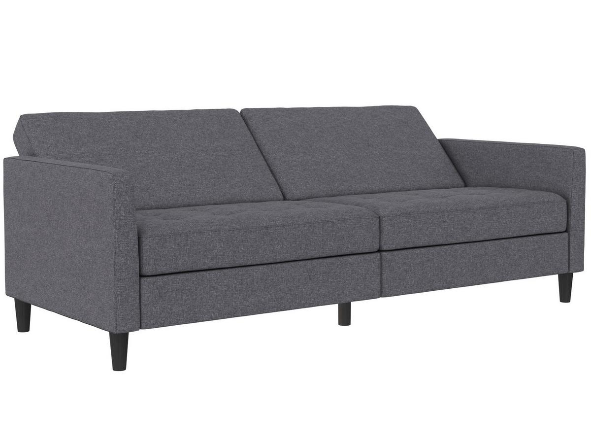Schlafsofa Palermo Grau, mit Schlaffunktion - Schwarz/Grau, Basics, Textil (207/86/86cm) - Livetastic