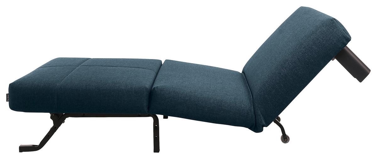 Schlafsessel Columbus Dunkelblau inkl. Zierkissen - Schwarz/Dunkelblau, Design, Textil (85/85/100cm) - Max Winzer