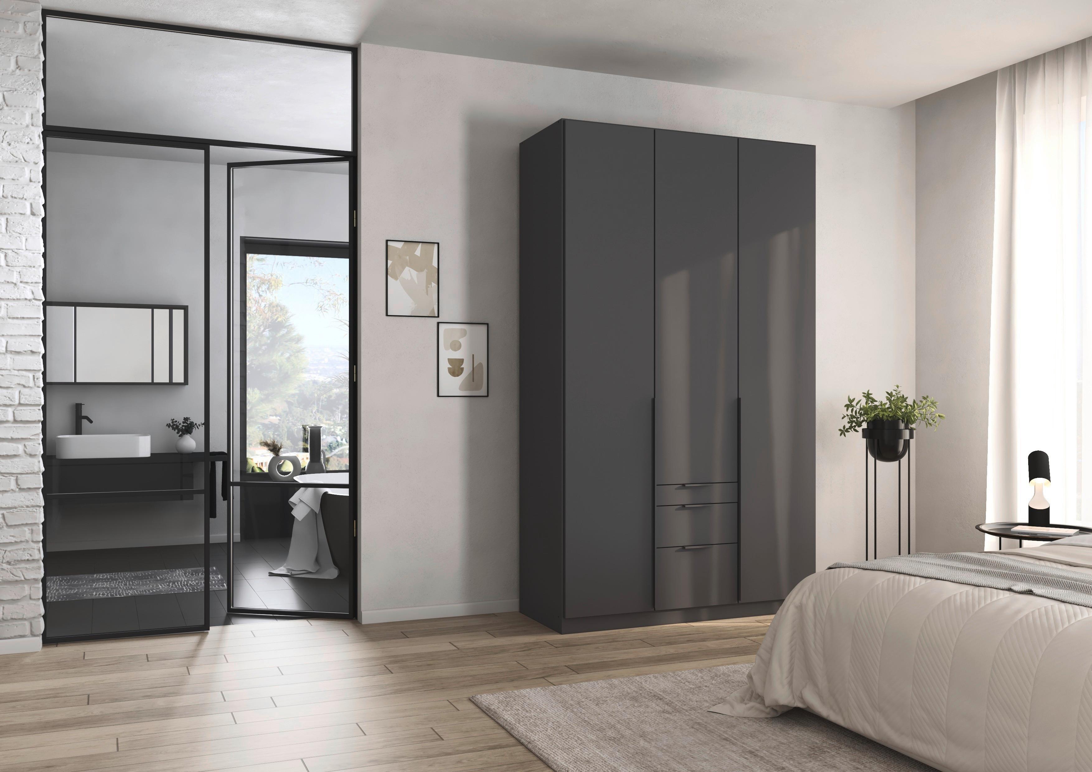 Drehtürenschrank Alabama Grau Metallic B: 136 Cm - Grau, MODERN, Holzwerkstoff (136/229/54cm) - Rauch Möbel