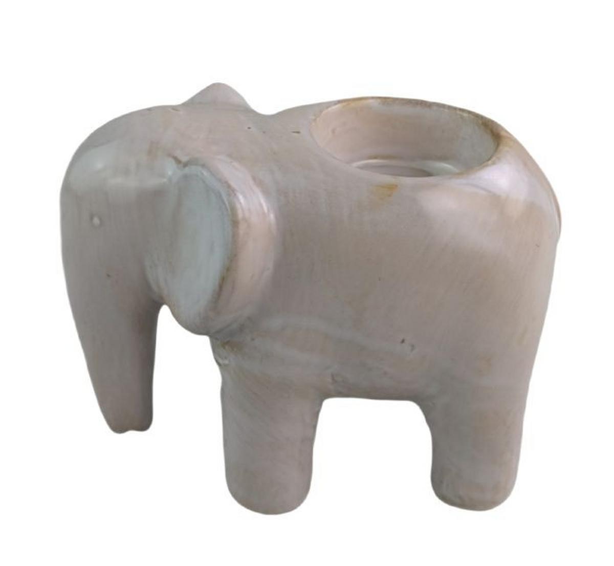 Teelichthalter Ellie - Large - Braun/Weiß, LIFESTYLE, Keramik (13,2/8,3/10,2cm) - Luca Bessoni