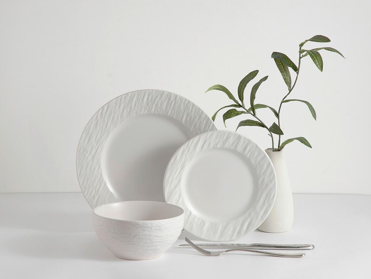 Tafelservice Weiß 12-teilig - Weiß, Basics, Keramik (6,44kg) - Echtwerk