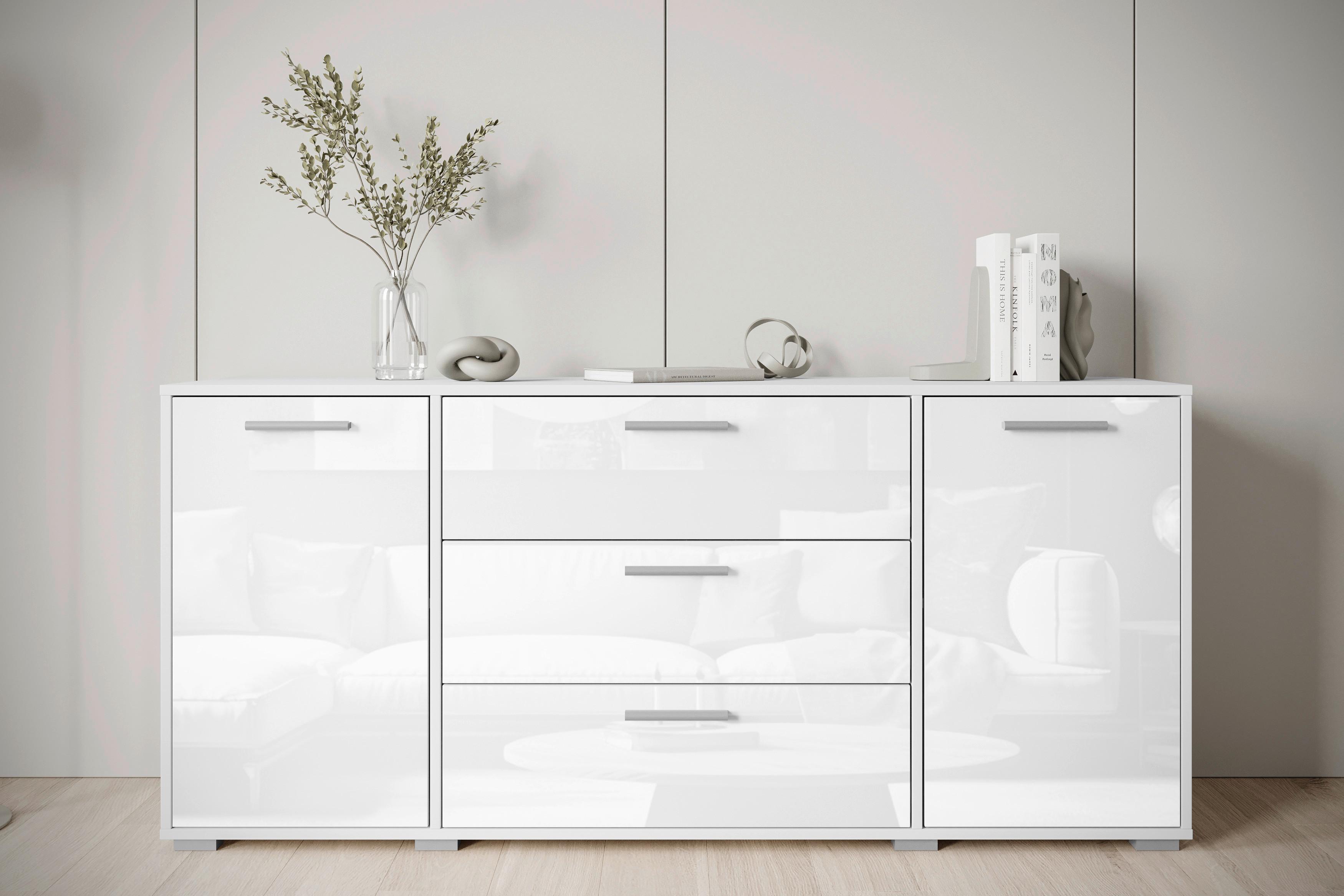 Sideboard 150cm Bogota Weiß - Weiß Hochglanz/Weiß, Basics, Holzwerkstoff (150/68/40cm) - MID.YOU
