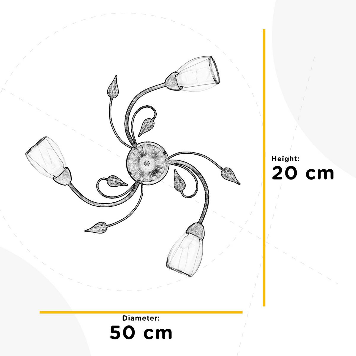Deckenleuchte Luci Chromfarben D: 50 cm - Chromfarben, KONVENTIONELL, Glas/Metall (50/20cm)