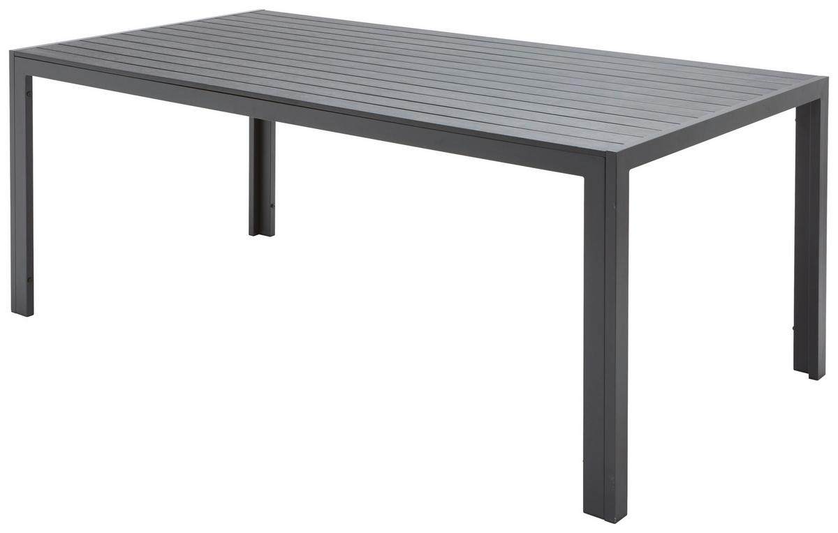 Gartentisch Milano Kunststoff/aluminium L 205 Cm - Dunkelgrau/Schwarz, MODERN, Kunststoff/Metall (205/74/90cm) - Beldano