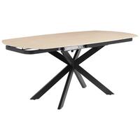 Esstisch Senna Schwarz/Beige L: 120-180 cm - Beige/Schwarz, MODERN, Stein/Metall (120-180/90/75.5-79cm) - P & B