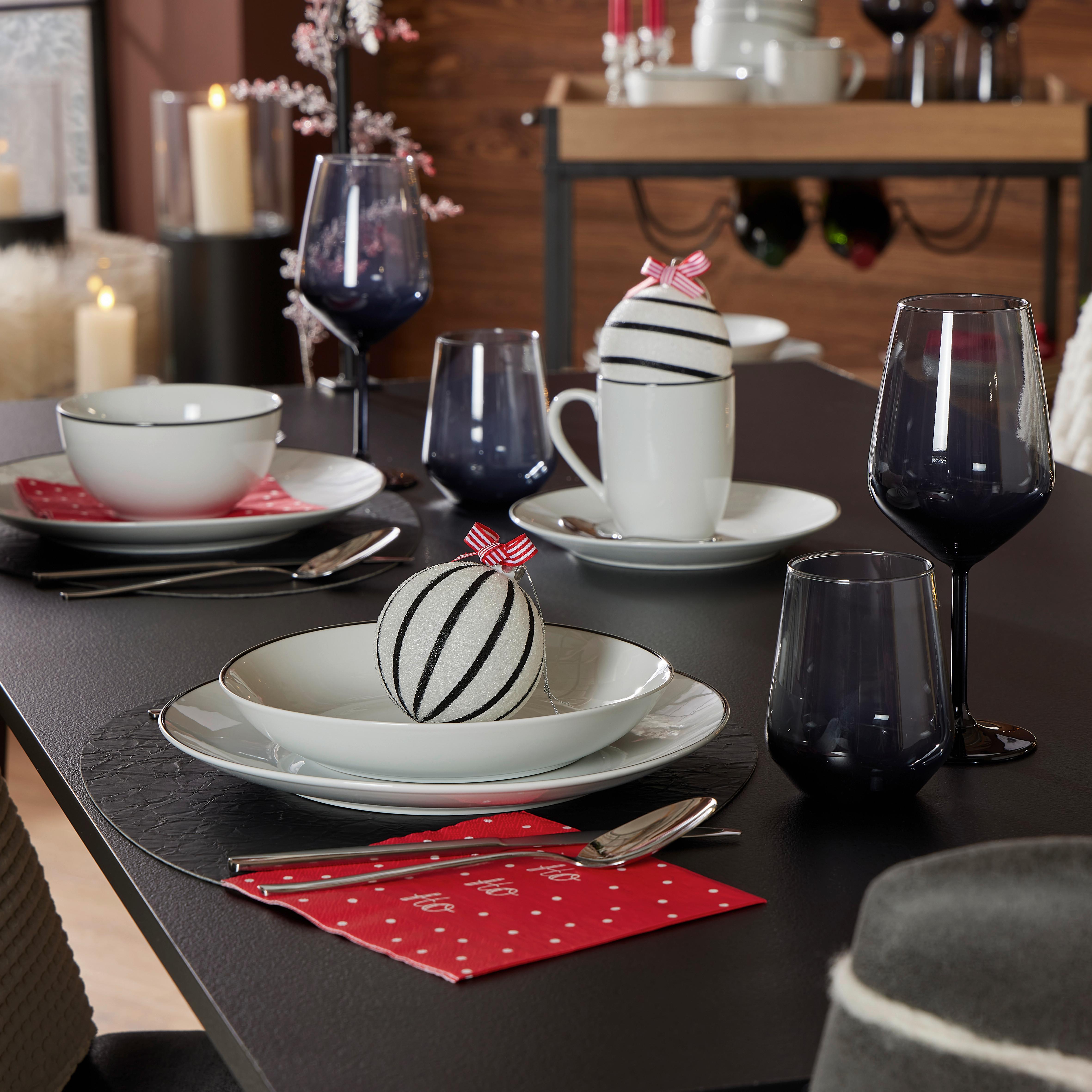 Kombiservice Levi Keramik 6 Personen Geschirr Set Weiß - Schwarz/Weiß, MODERN, Keramik - James Wood