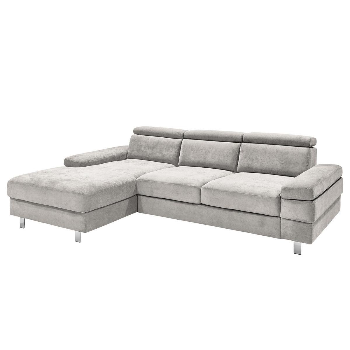 Ecksofa Elvis Silberfarben S: 182x259 Cm - Silberfarben, KONVENTIONELL, Textil (182/259cm) - Trendmanufaktur