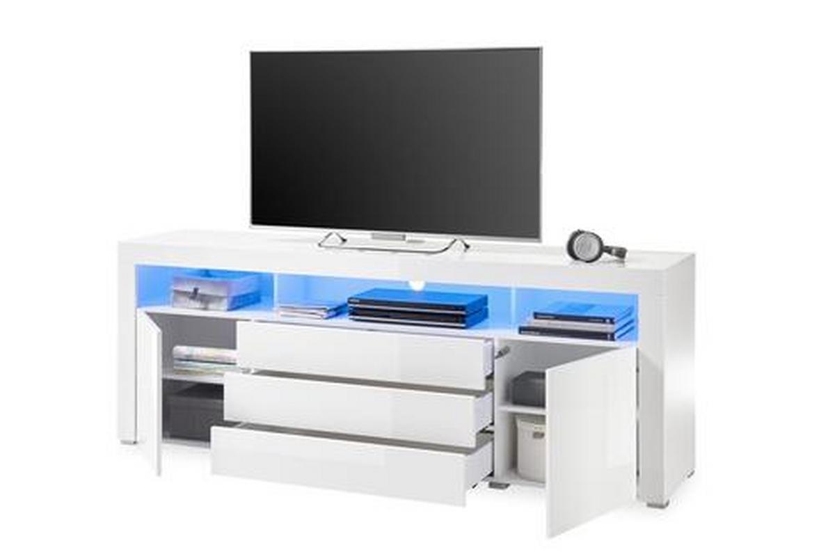 Sideboard Dekor Mit Led 200 Cm Goal Weiß - Alufarben/Weiß, MODERN, Holzwerkstoff (200/74/44cm) - MID.YOU