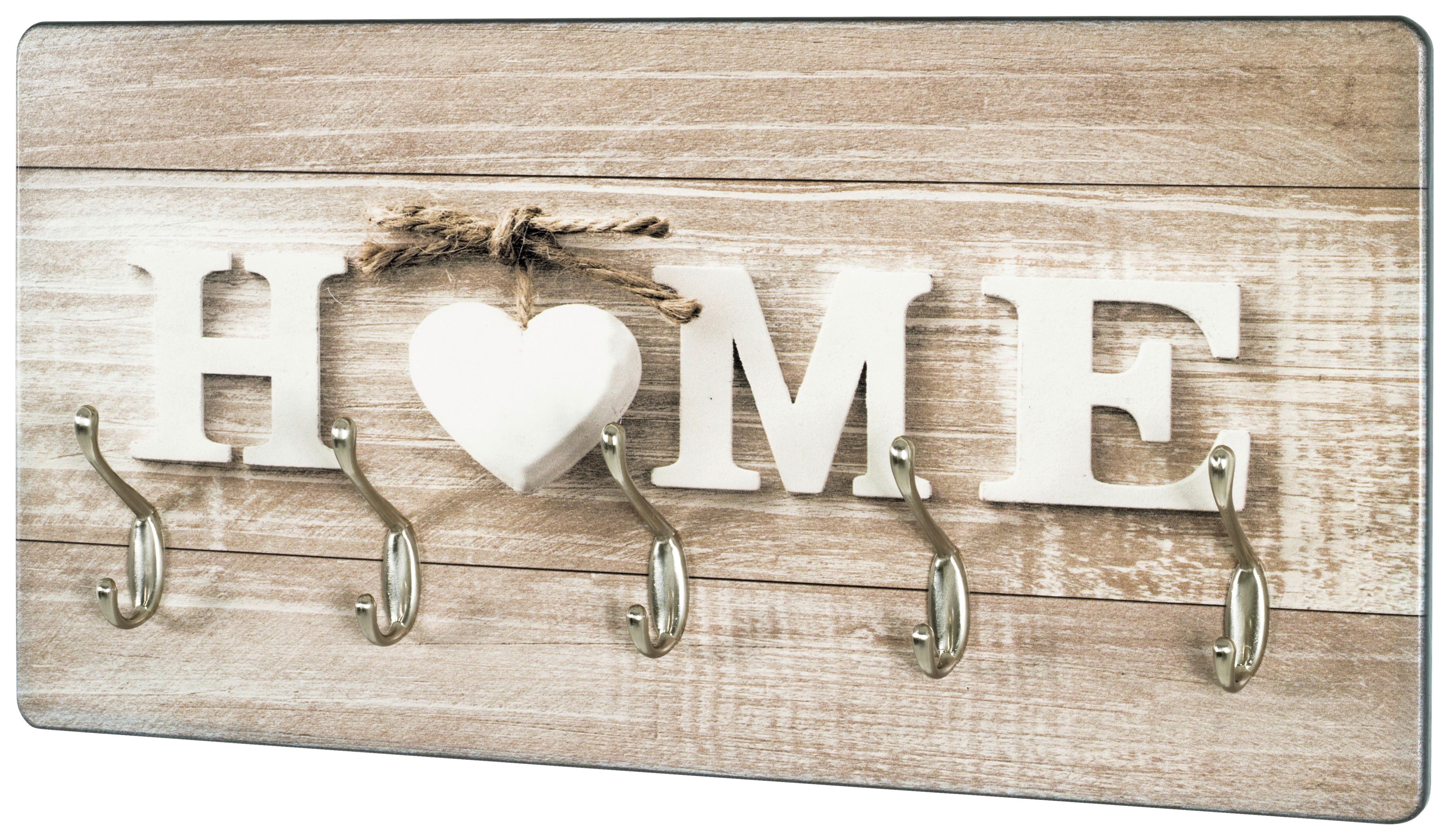 Hakenleiste Home 2 B: 60 cm Schriftzug 5 Haken