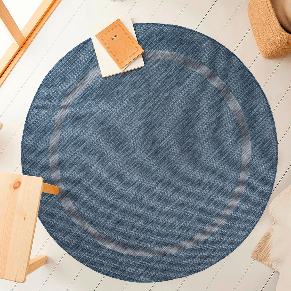 Flachwebteppich Relax - Blau, Basics, Textil (200/200cm) - Novel