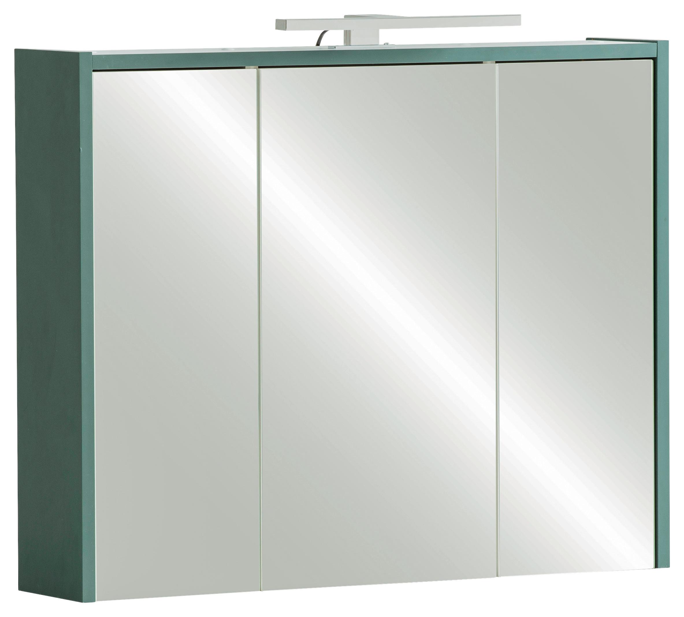 Spiegelschrank Lovis Sps 745 - Dunkelgrün/Weiß, MODERN, Glas/Holzwerkstoff (74,5/62,7/16,0cm) - MID.YOU