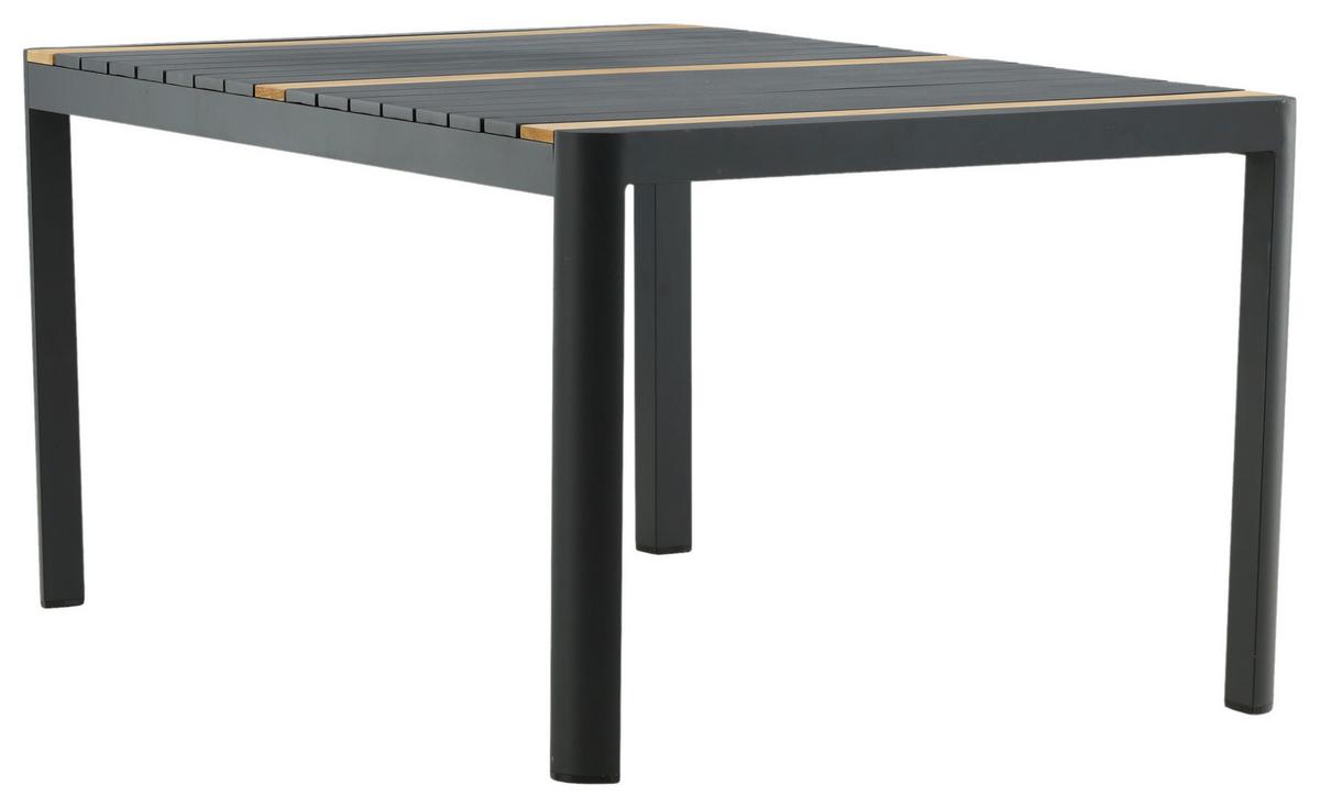 Gartentisch Togo Teakholz/Metall L 90 cm - Schwarz, KONVENTIONELL, Holz/Metall (90/75/150cm) - Gardenson
