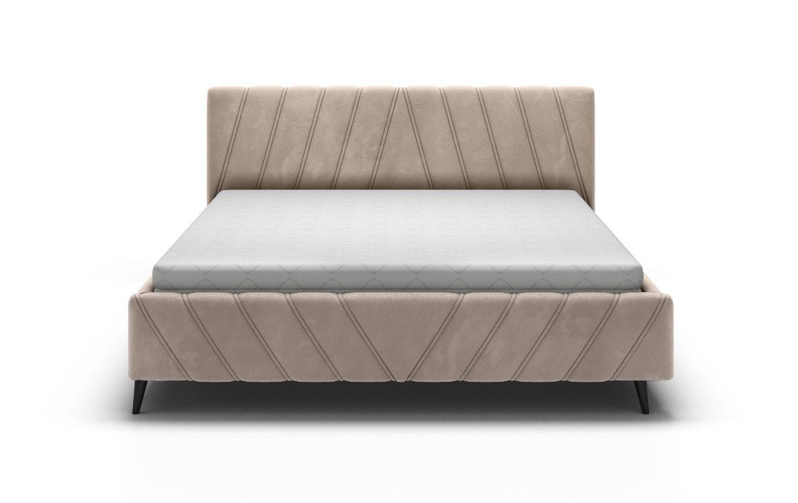 Postel Melli s roštem a úložným prostorem 180x200cm - černá/béžová, Design, dřevo/textil (180/200cm)