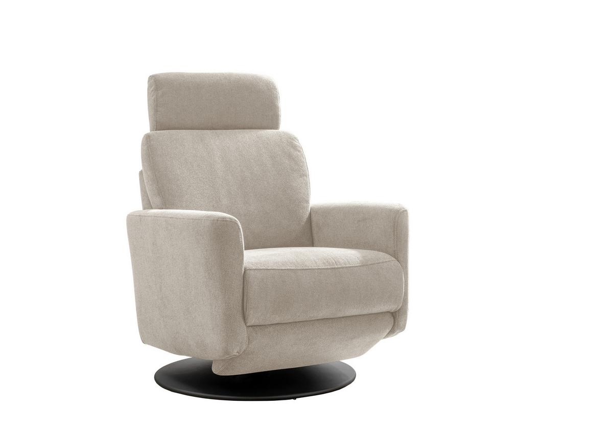 Relaxsessel Centrale T: 87-154 Cm, Beige - Beige/Schwarz, MODERN, Textil (77/105/87-154cm) - Livetastic