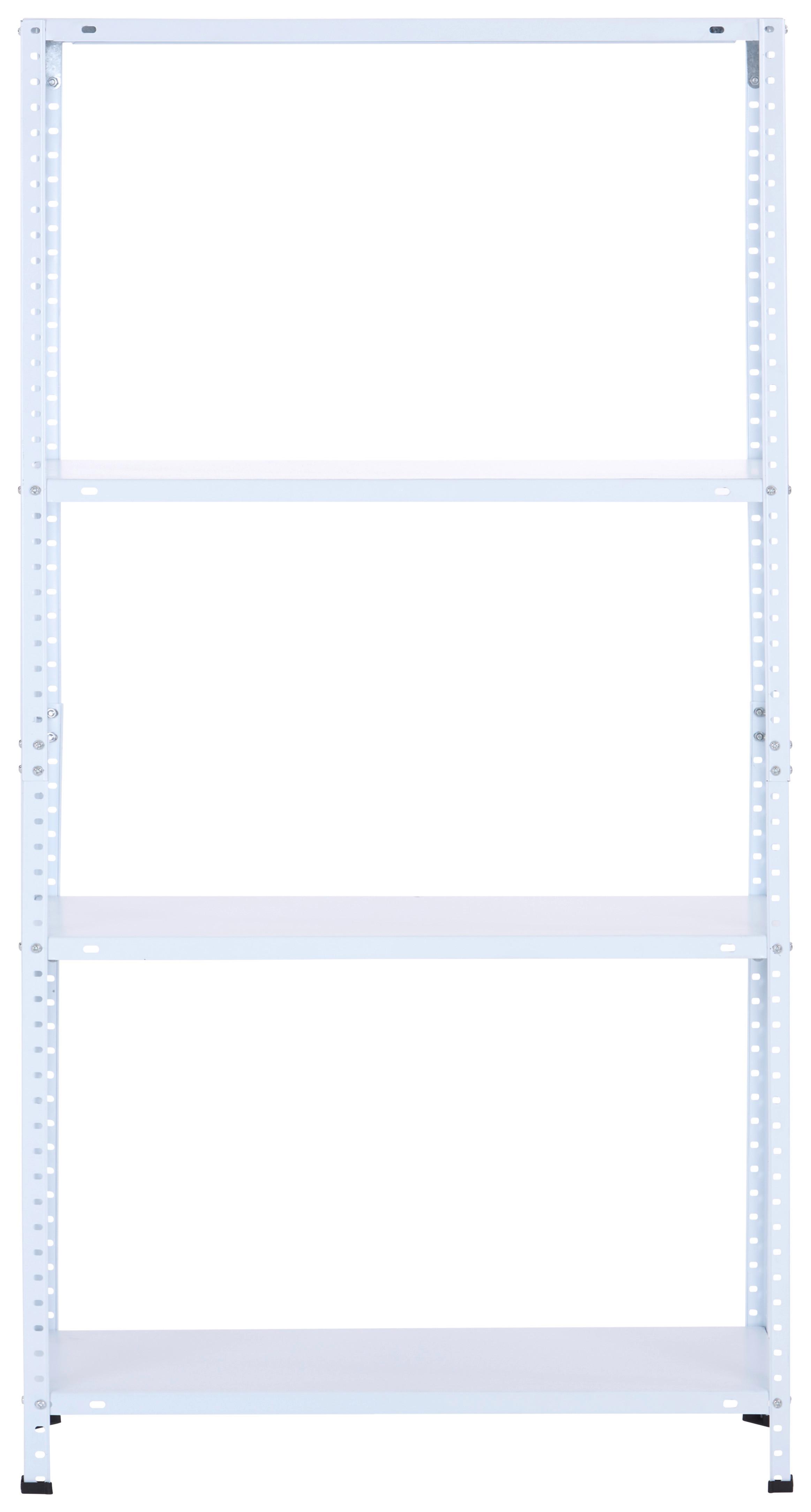 Schraubregal Stahl 75x150x30 cm 40kg/Boden - Weiß, MODERN, Metall (75/150/30cm) - Homezone