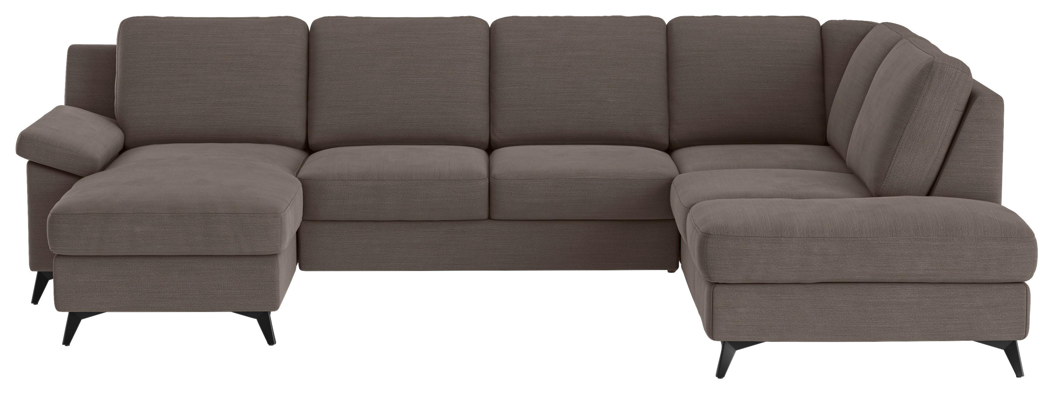 WOHNLANDSCHAFT Boom, Dunkelgrau 156x309x204 - Taupe/Schwarz, KONVENTIONELL, Textil (156/309/204cm) - Cotta