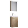 Badmöbel-Set Gäste WC 3-Tlg. Slito B: 41 cm Eiche Dekor - Weiß/Sonoma Eiche, KONVENTIONELL, Keramik/Holzwerkstoff (41cm) - MID.YOU
