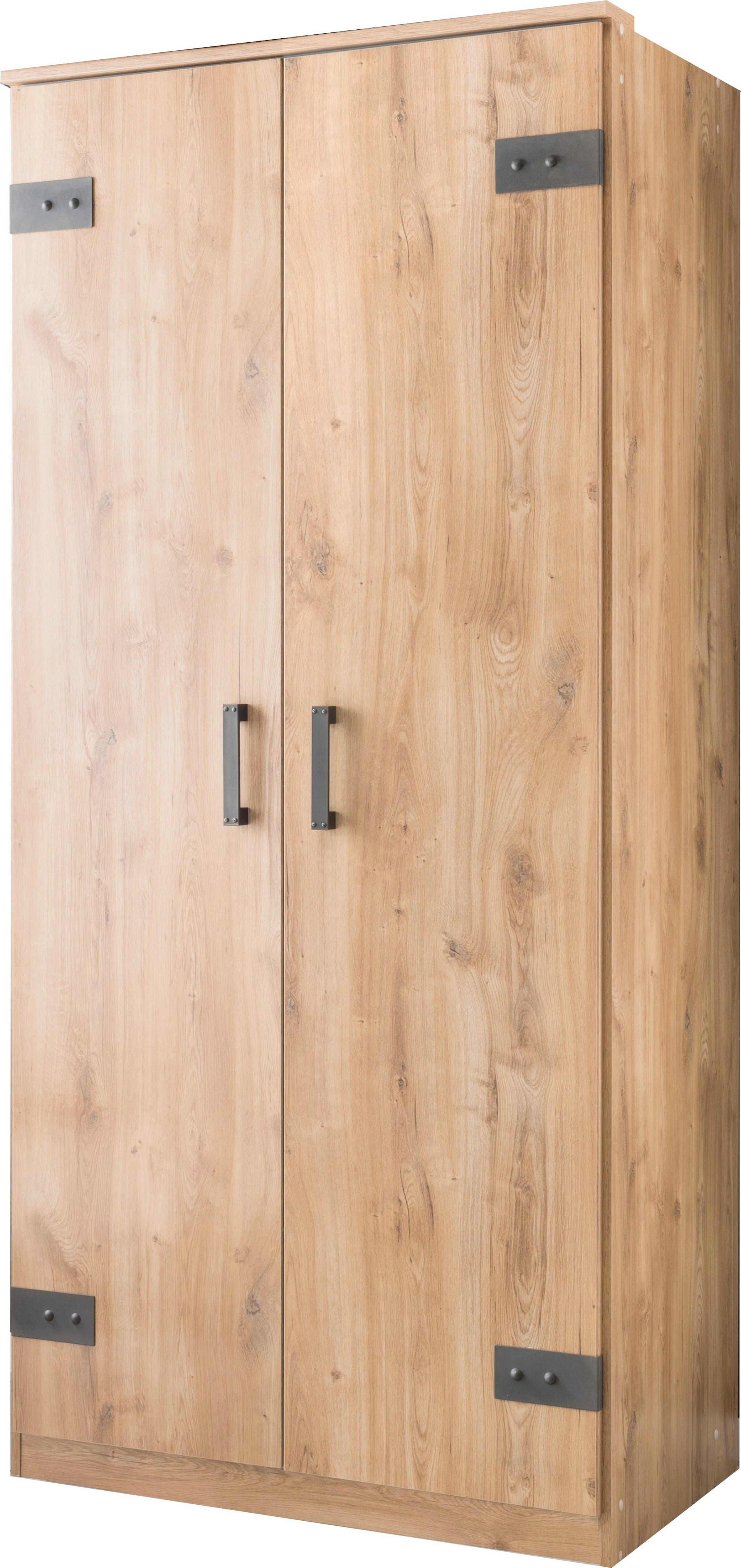 Nyílóajtós Szekrény Liverpool 90/198 Cm - grafitszürke/tölgyfa színű, Design, faalapú anyag (90/198/58cm) - MID.YOU