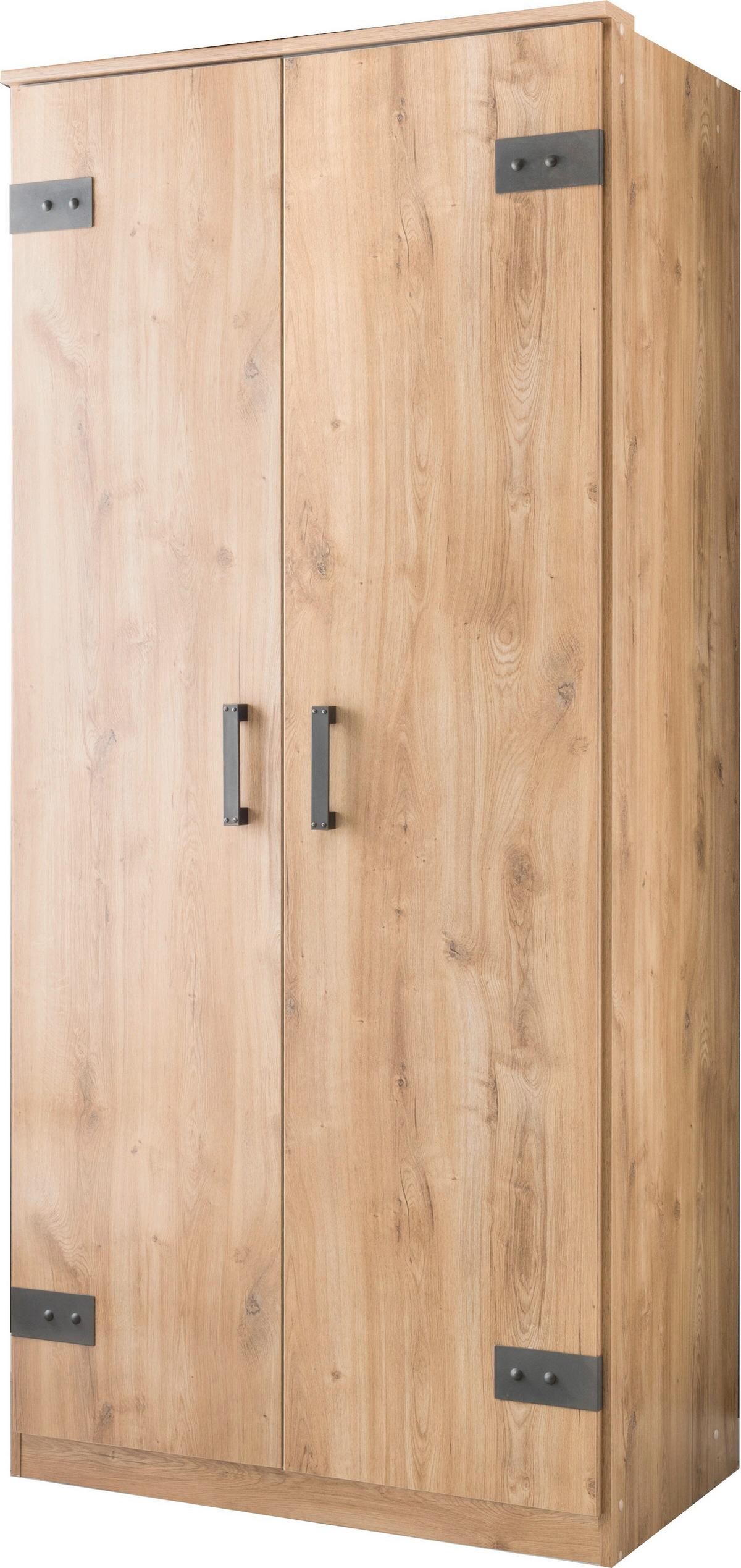 Nyílóajtós Szekrény Liverpool 90/198 Cm - grafitszürke/tölgyfa színű, Design, faalapú anyag (90/198/58cm) - MID.YOU
