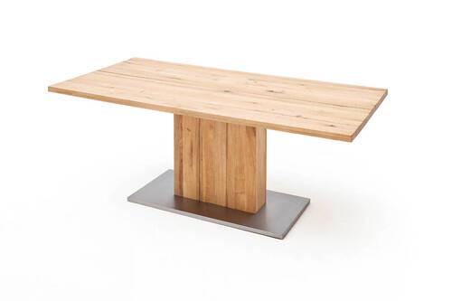 Esstisch Eiche Greta 160x90 cm Geteilte Platte - Eichefarben, Design, Holz/Holzwerkstoff (160/90/77cm) - Livetastic