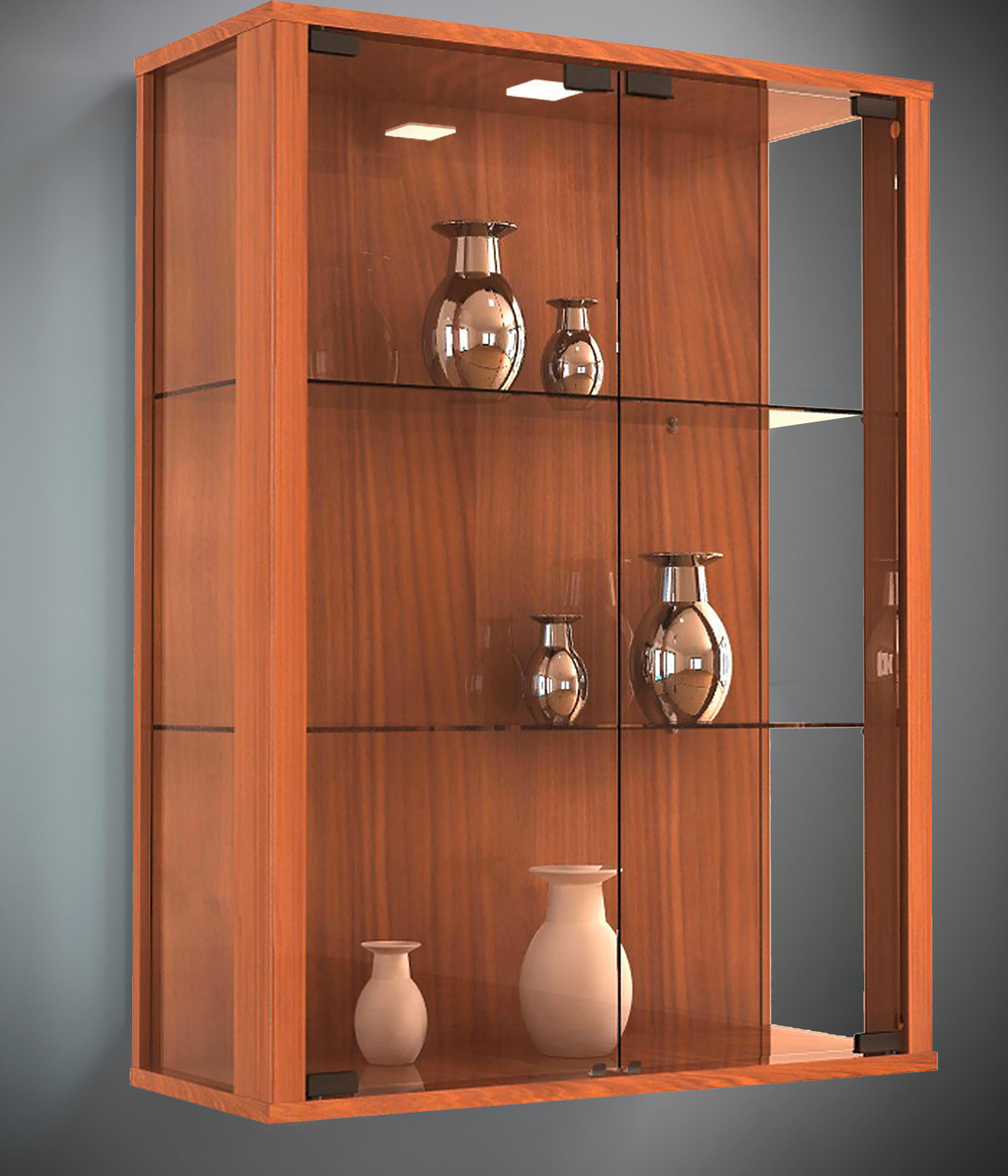 Hängevitrine Udina Nussbaumfarben B: 60 cm - Transparent/Nussbaumfarben, LIFESTYLE, Glas/Holzwerkstoff (60/80/25cm) - MID.YOU