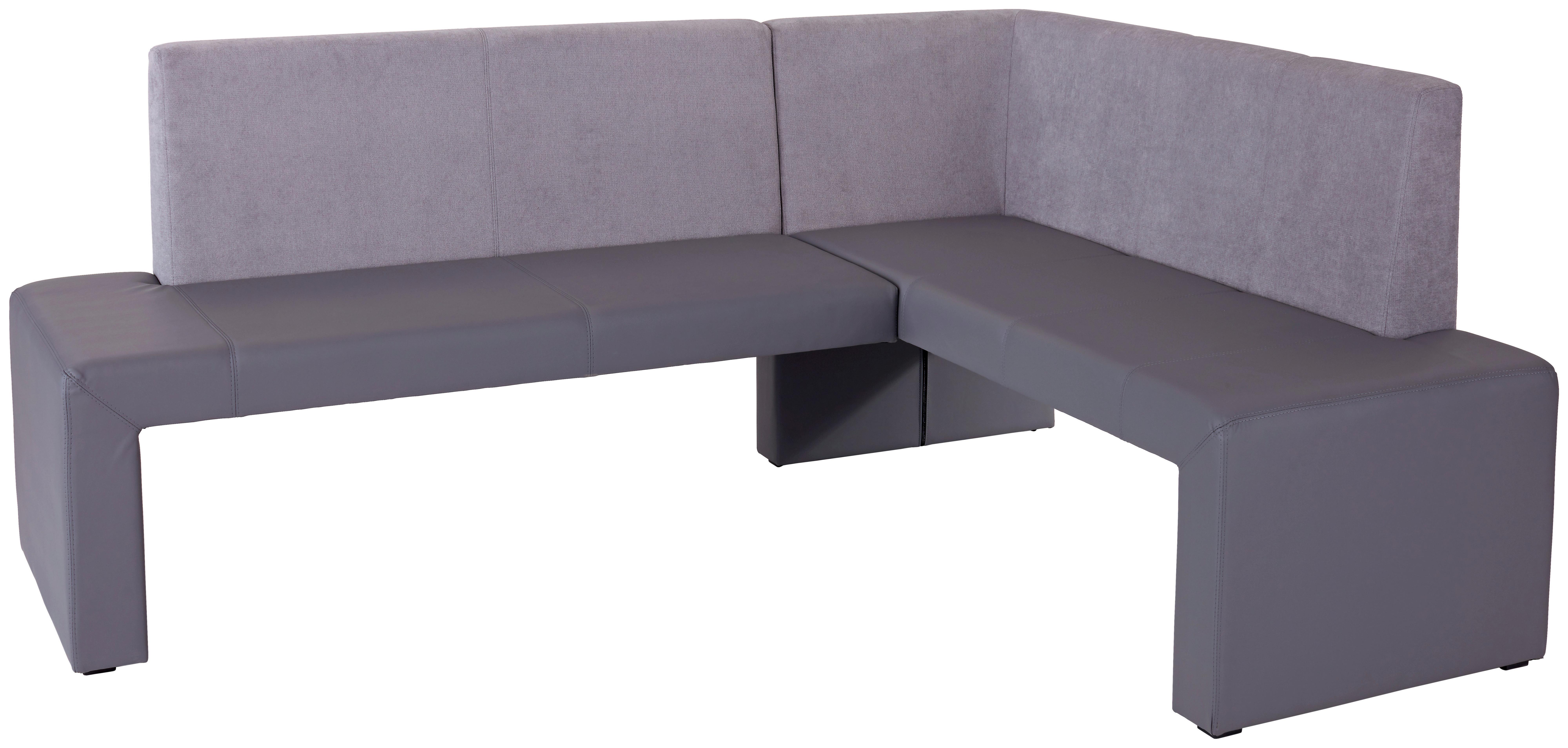 Eckbank Grau Lederlook / Webstoff Valun Ii 203x160 Cm - Grau, KONVENTIONELL, Karton/Holz (203/160cm)