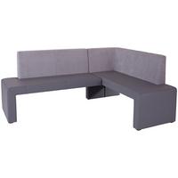 Eckbank Grau Lederlook / Webstoff Valun II 203x160 cm - Grau, KONVENTIONELL, Karton/Holz (203/160cm)