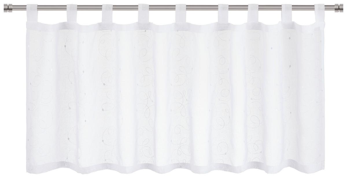 ZÁCLONA KRÁTKÁ Fiona, 50/140 cm, bílá - bílá, Romantický / Rustikální, textil (140/50cm) - Modern Living