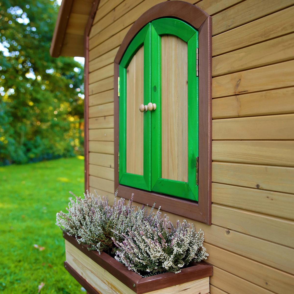 Spielhaus A030.036.90 - Rot/Braun, KONVENTIONELL, Holz (287/231/191cm) - Ambia Garden