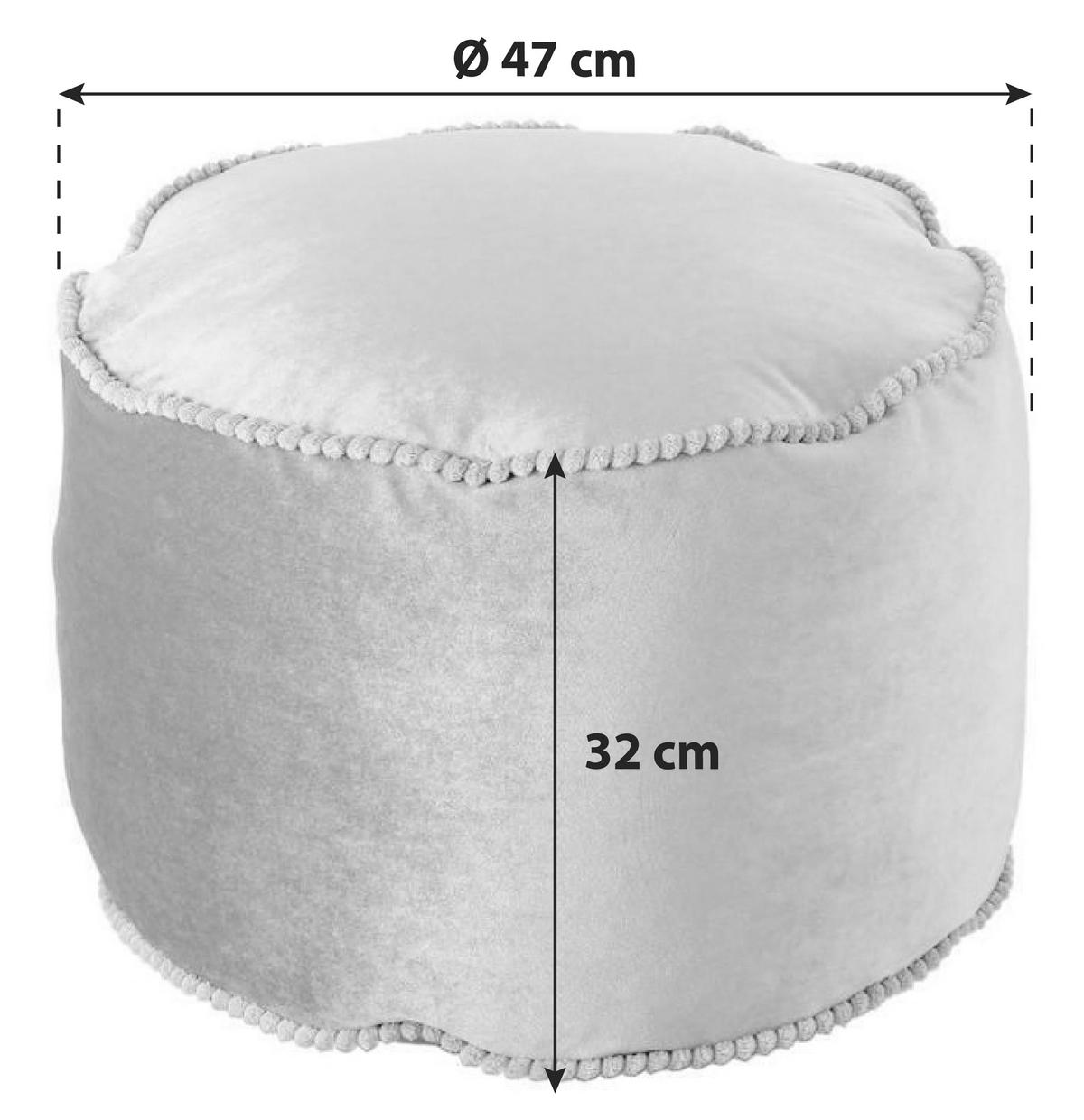 Sedací poduška samet, modrá - modrá, Basics, textil (47/32/47cm)
