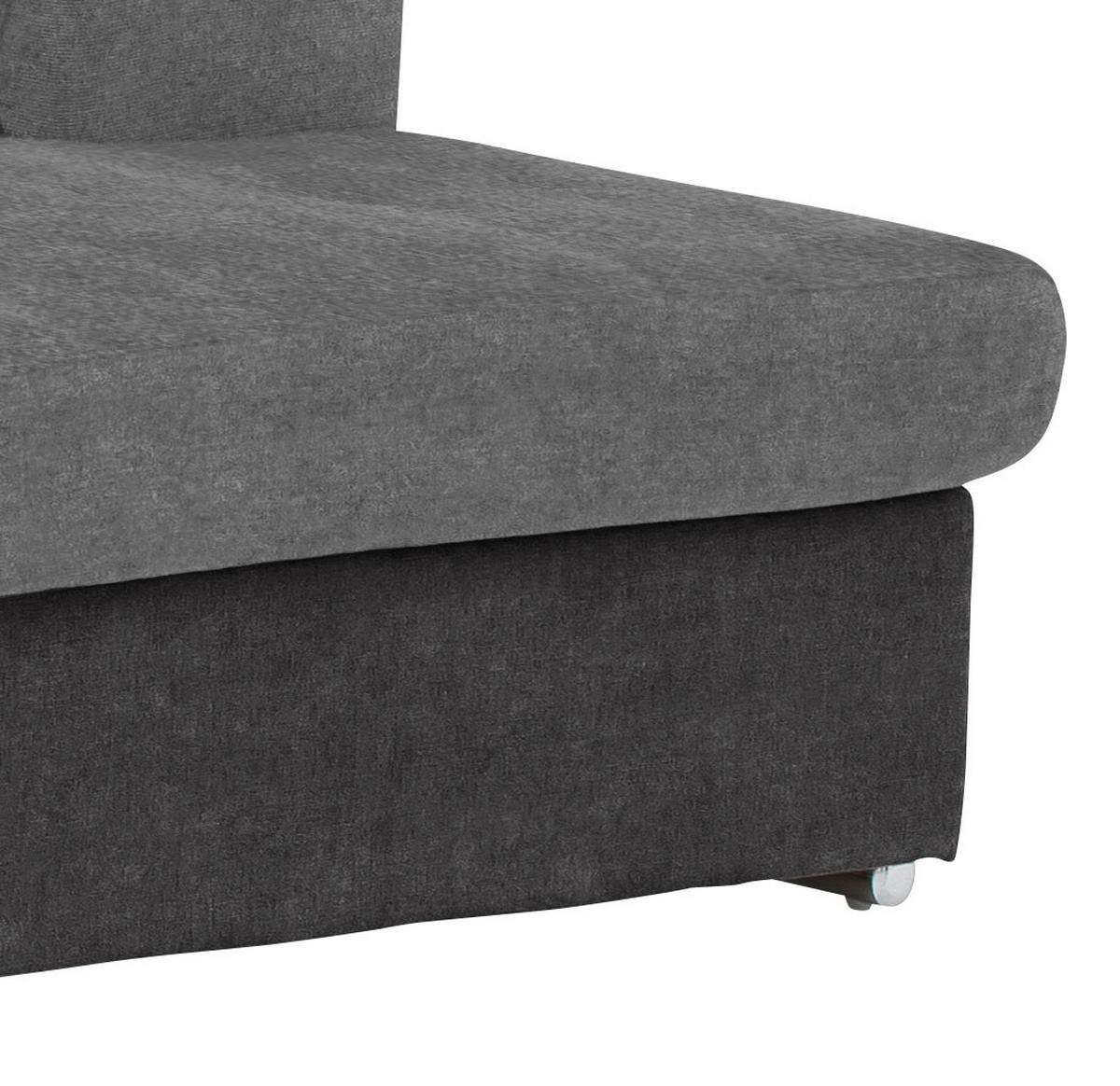 Ecksofa Mit Schlaffunktion Antero Und Bettkasten Grau - Chromfarben/Dunkelgrau, Design, Textil (262/216cm) - Livetastic