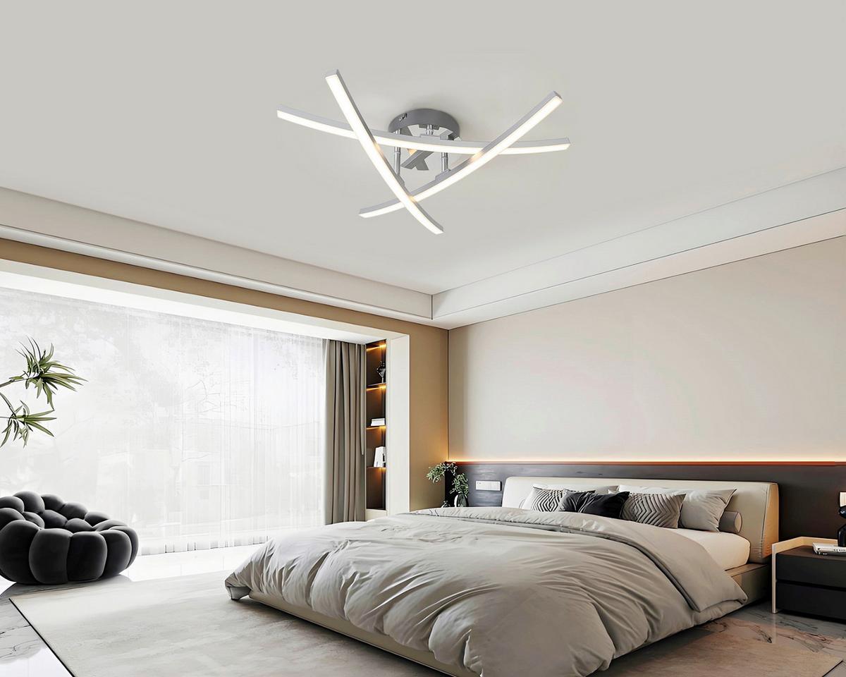 STROPNÉ LED SVIETIDLO KRISTINA - chrómová/strieborná, Modern, kov/plast (56/11cm) - Mömax