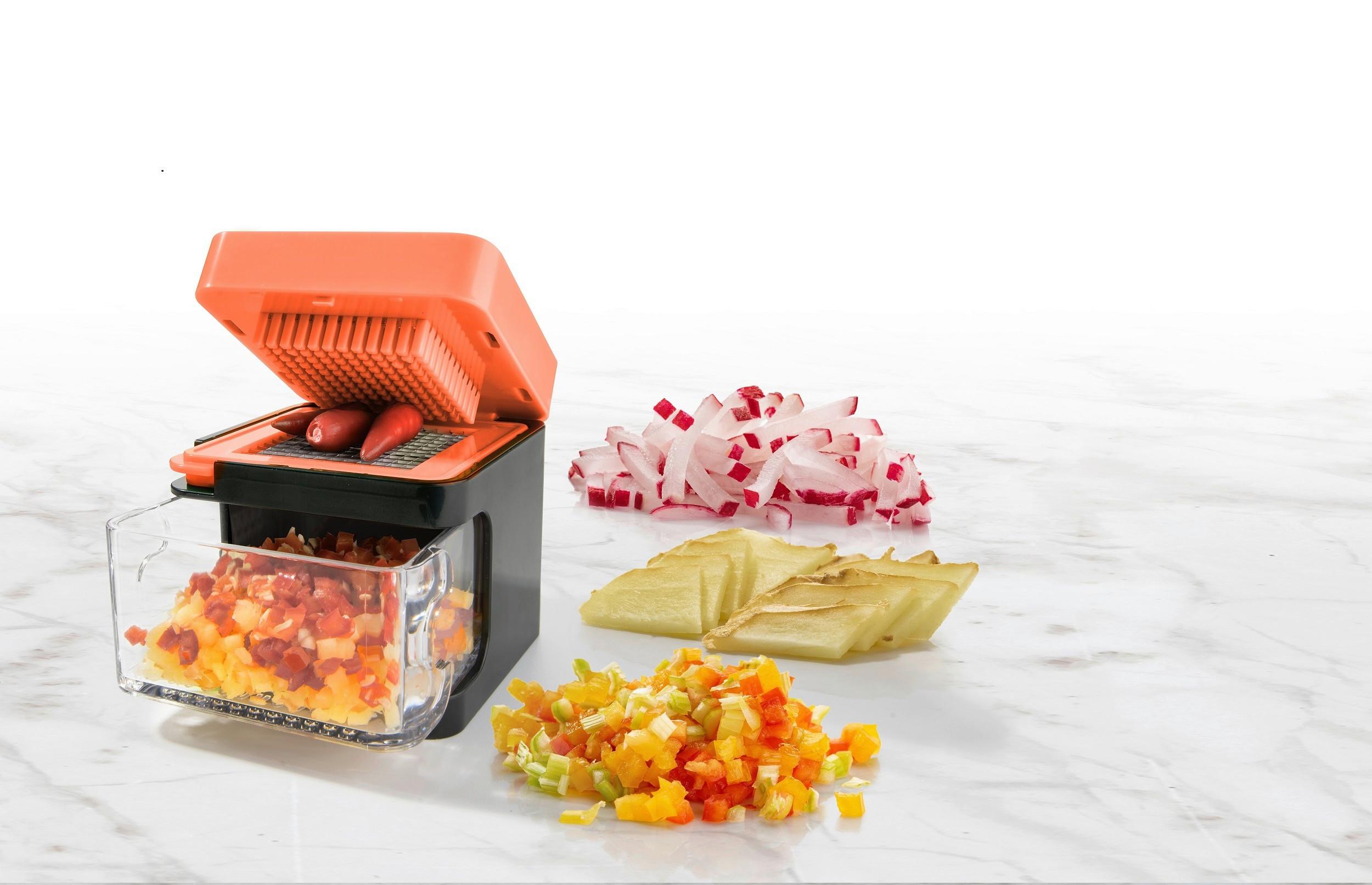 Küchenhelfer-Set Nicer Dicer Spicy Orange 5 -teilig. - Schwarz/Orange, Basics, Kunststoff/Metall - Genius