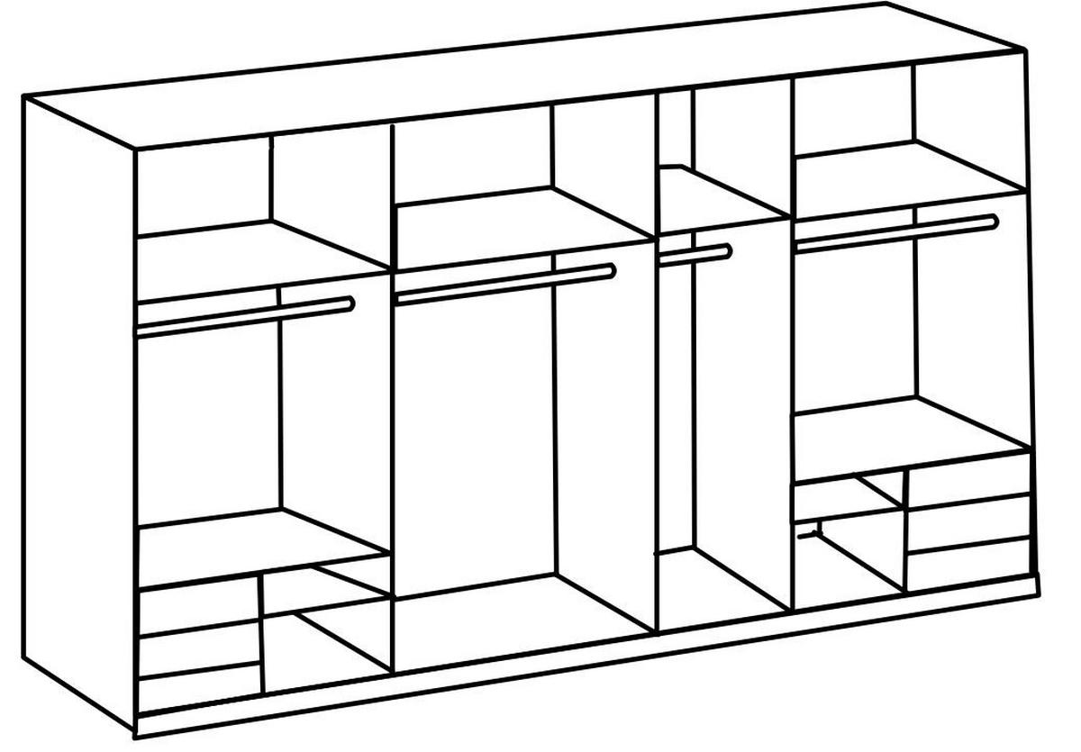Schwebetürenschrank Mit Laden B:300cm Level Grau/weiß - Weiß/Grau, MODERN, Holzwerkstoff (300/216/65cm) - MID.YOU