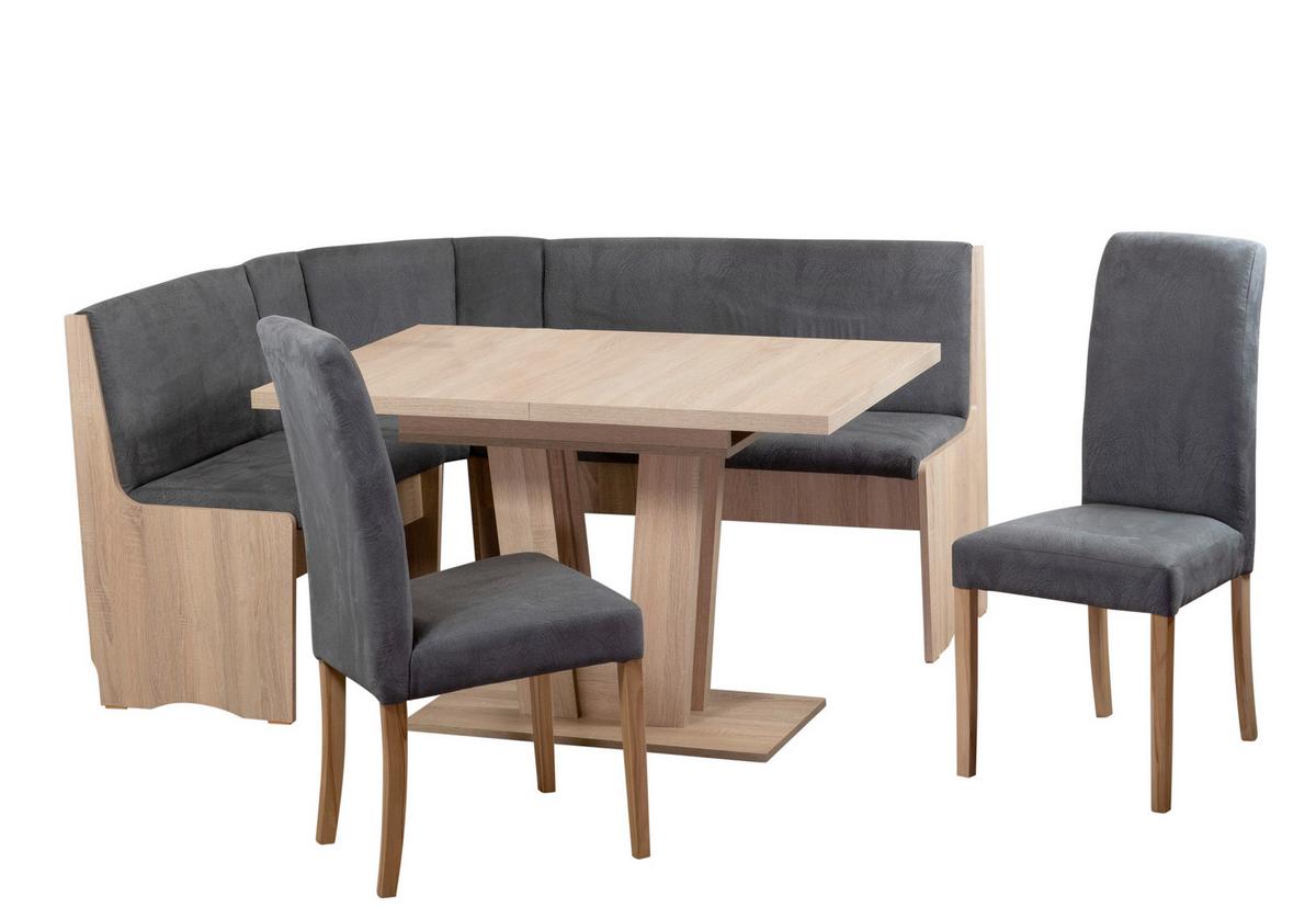 Eckbankgruppe Duisburg Vaduso Titanic Grau/eiche D. B: 125cm - Grau/Sonoma Eiche, KONVENTIONELL, Holz/Holzwerkstoff (125/89/165cm) - MID.YOU