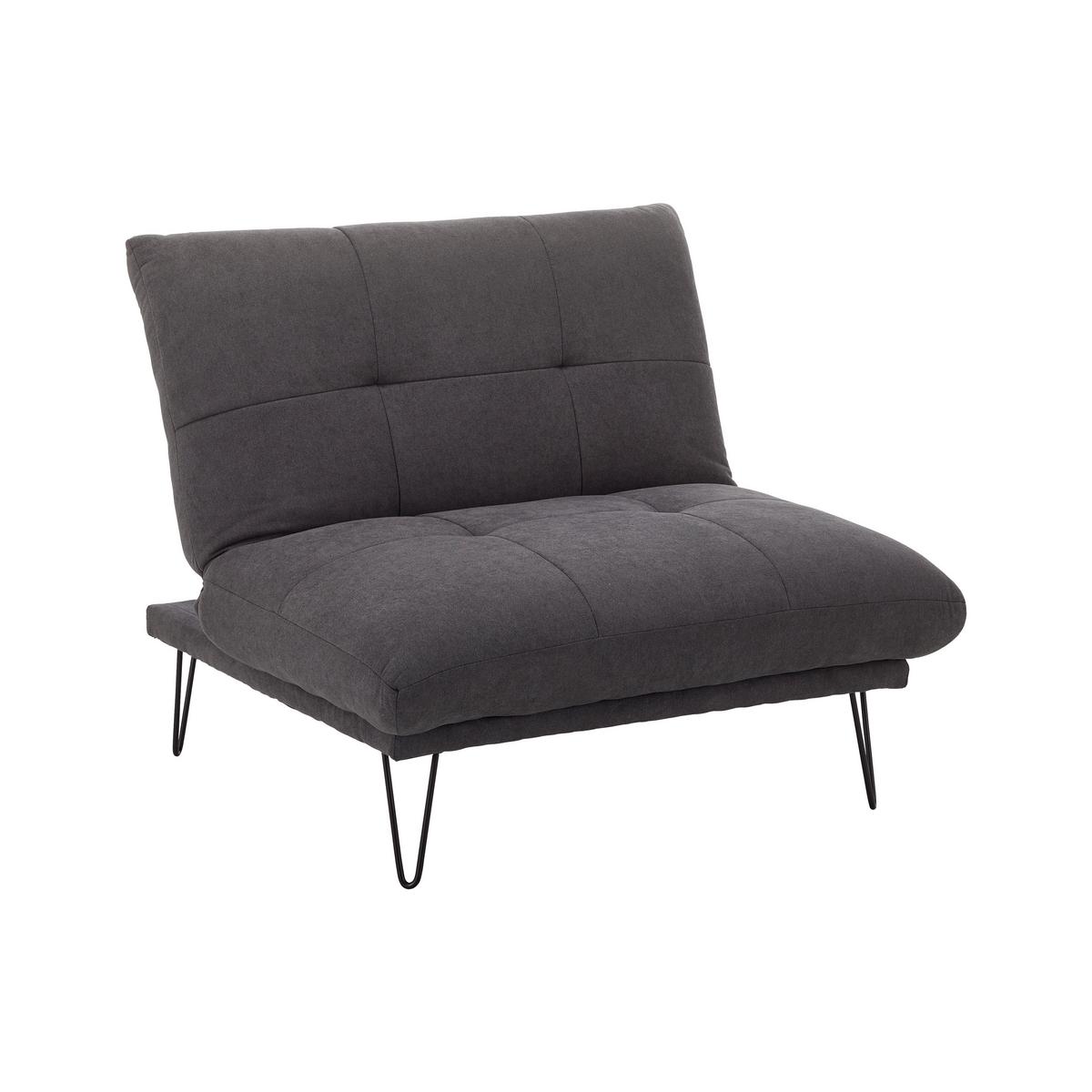 Rozkladacie kreslo CINDY, antracitová - čierna/antracitová, Modern, kov/drevo (102/120/46cm) - Bessagi Home
